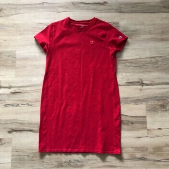 Champion Red T-Shirt Dress - Picture 1 of 8